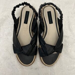 Sanctuary Blissful women's leather strappy slingback sandals in black. Sz 7M